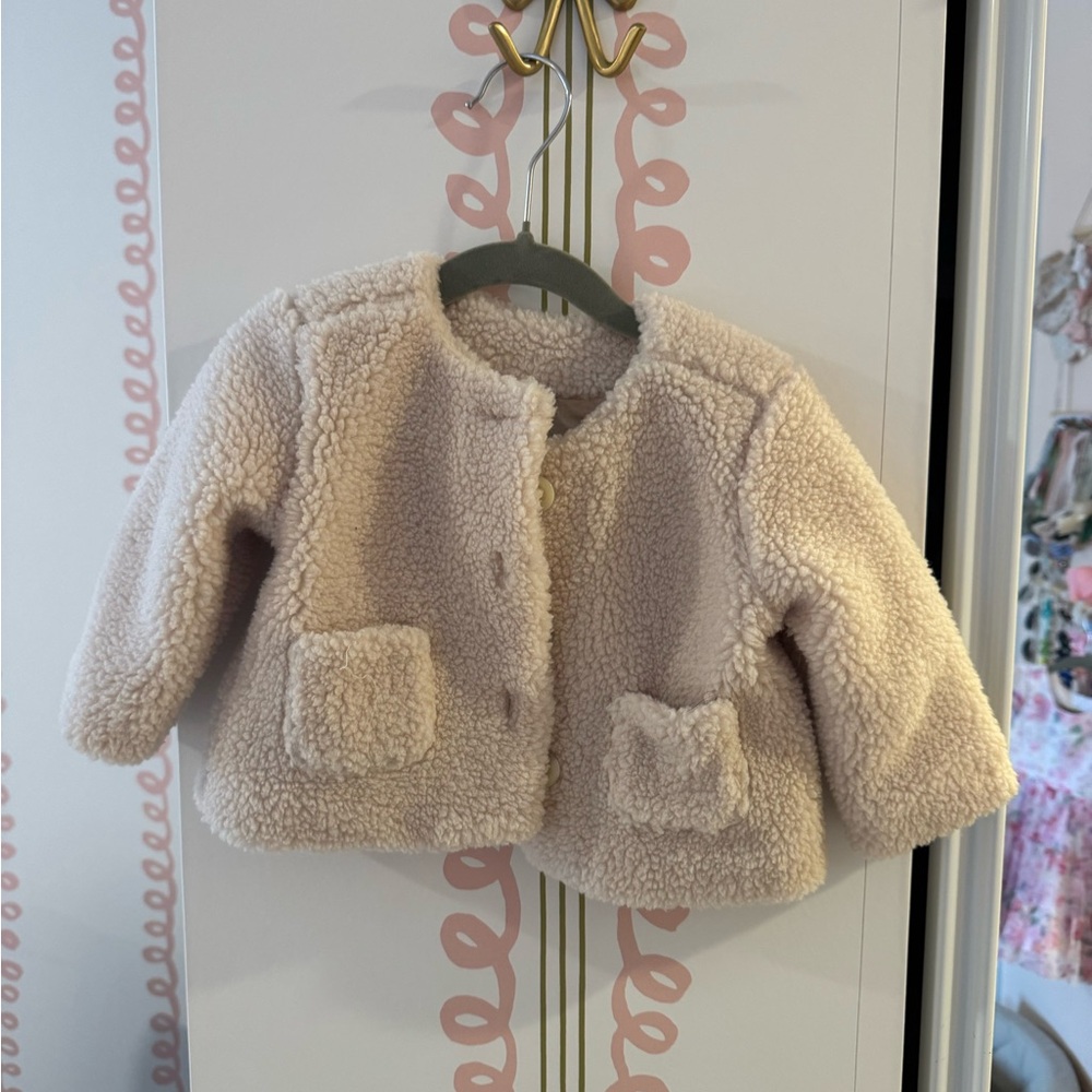 Hanna Andersson Cream Sherpa Kids Jacket